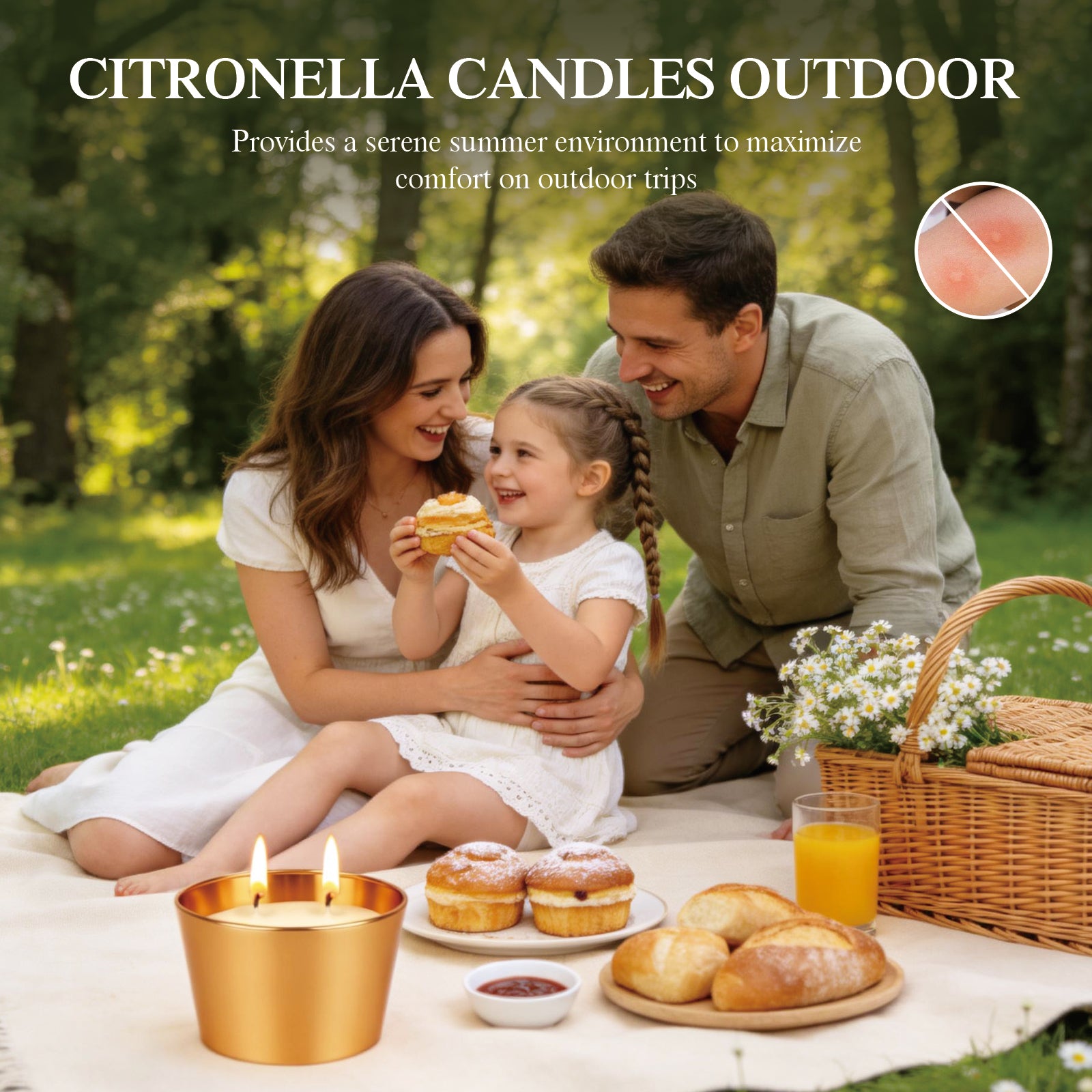 Giphtpoeet 6 Pack Citronella Candles Outdoor 2-Wick 3.5oz Natural Soy Wax Lemongrass Scented Candles for Party Patio Garden Yard Camping Home