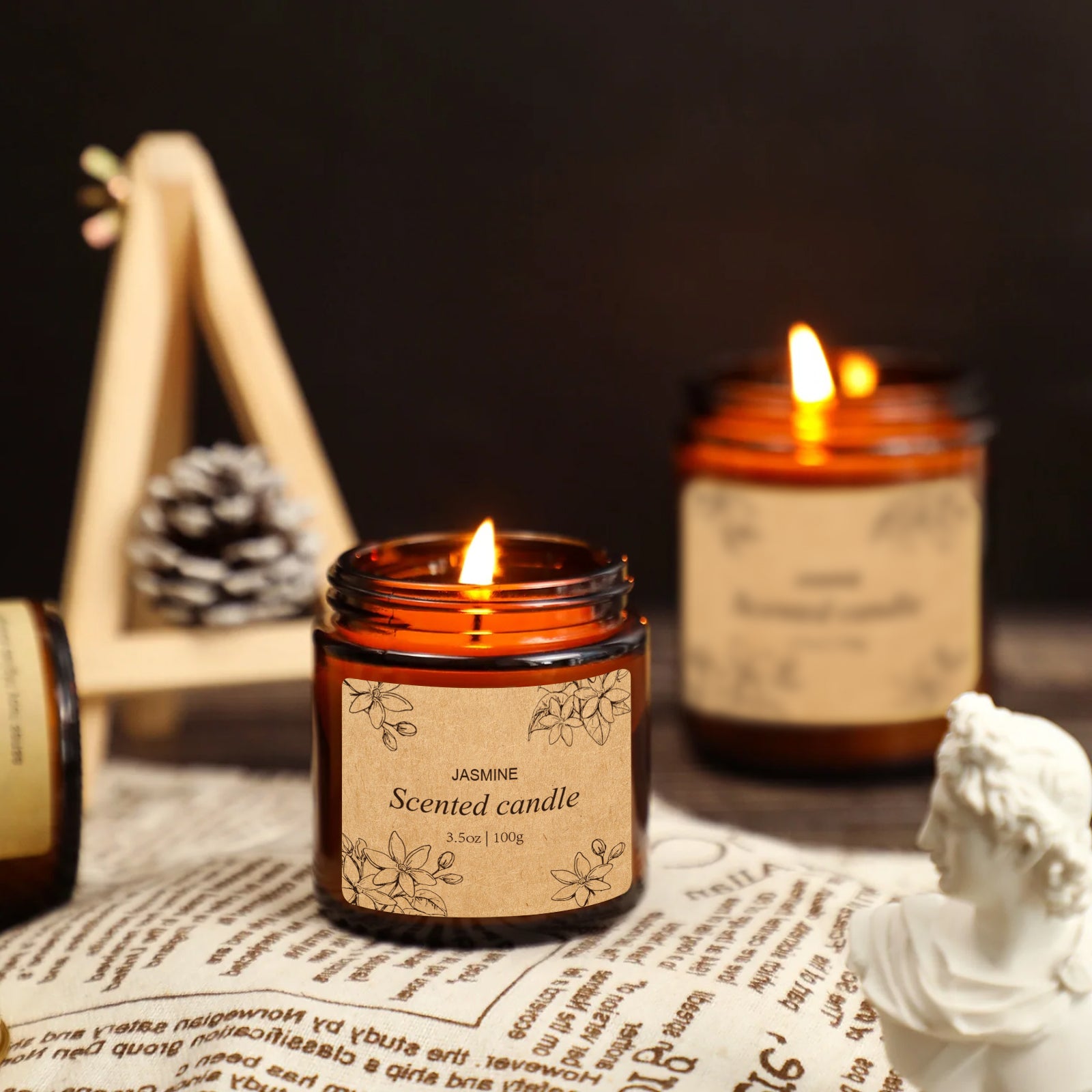 Giphtpoeet 4 Pack Scented Bath Candles Essential Oil Fragranced Soy Wax Jar Candle Set Burn 120h