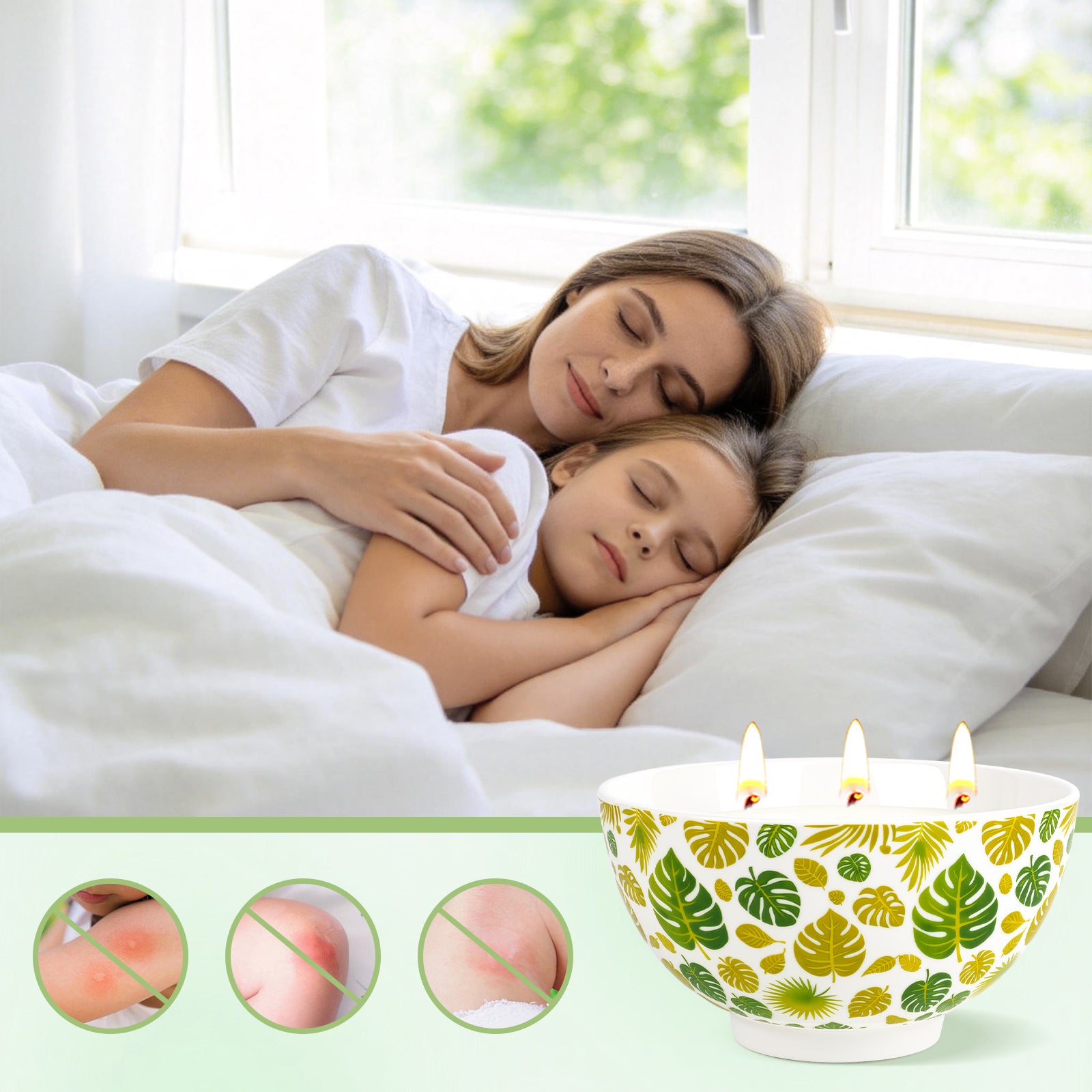 Giphtpoeet Citronella Candles Outdoor Indoor 3 Wick Natural Soy Lemongrass Scented Candle Reusable Ceramic Bowl