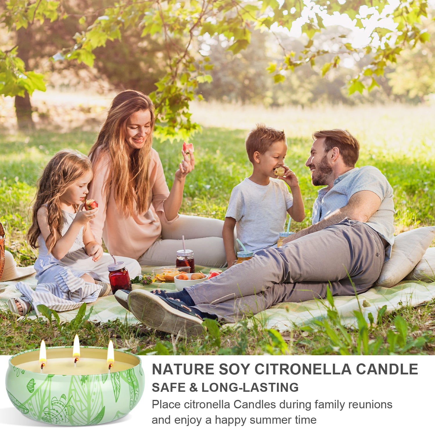 Giphtpoeet Citronella Candles Outdoor 3 Pack 12oz Summer Lemongrass Scented Candles Bulk 3 Wick 210h Long Burning