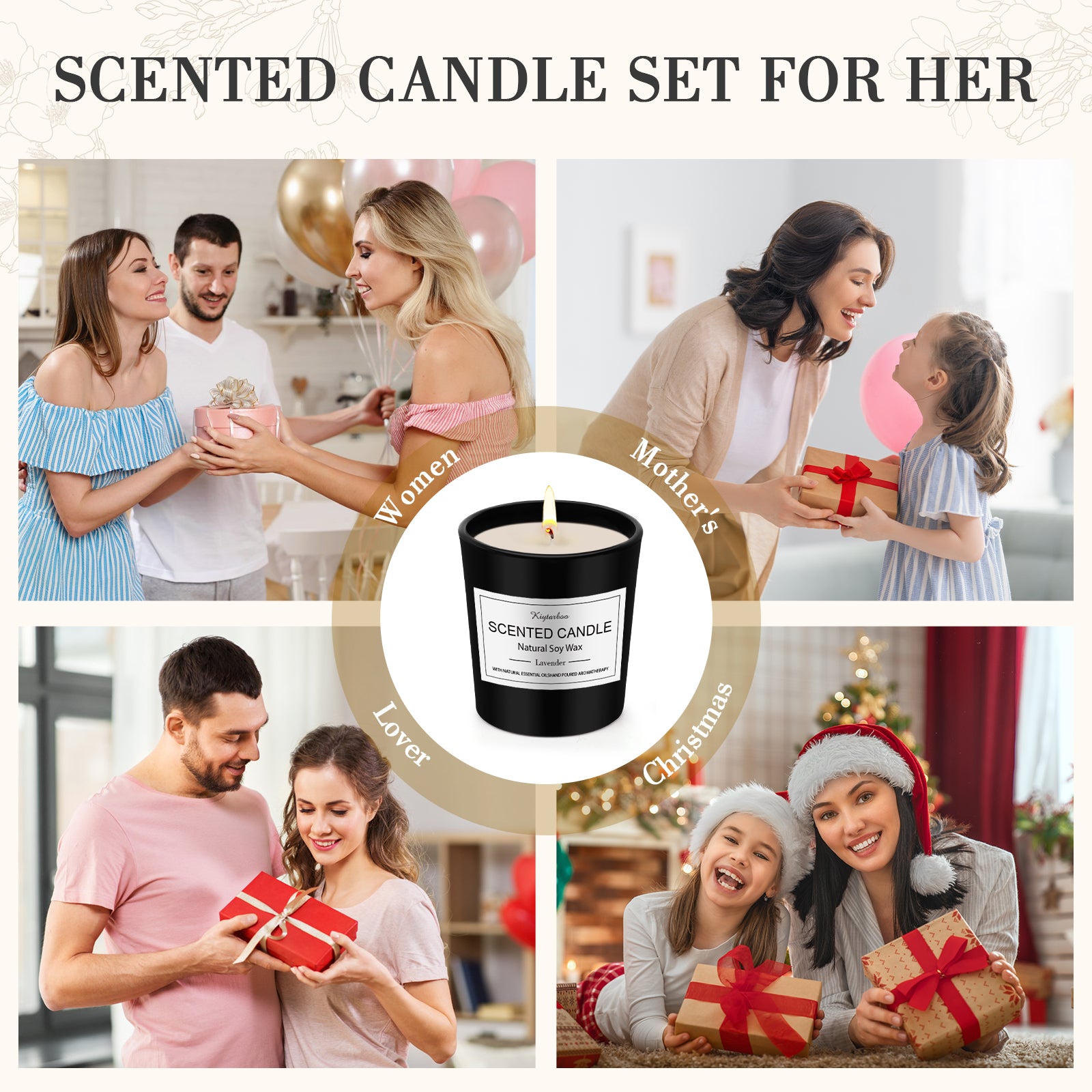 Giphtpoeet Scented Candles Gift 12 Set for Women Birthday Gift Candles Soy WaxBurning Time for 240h