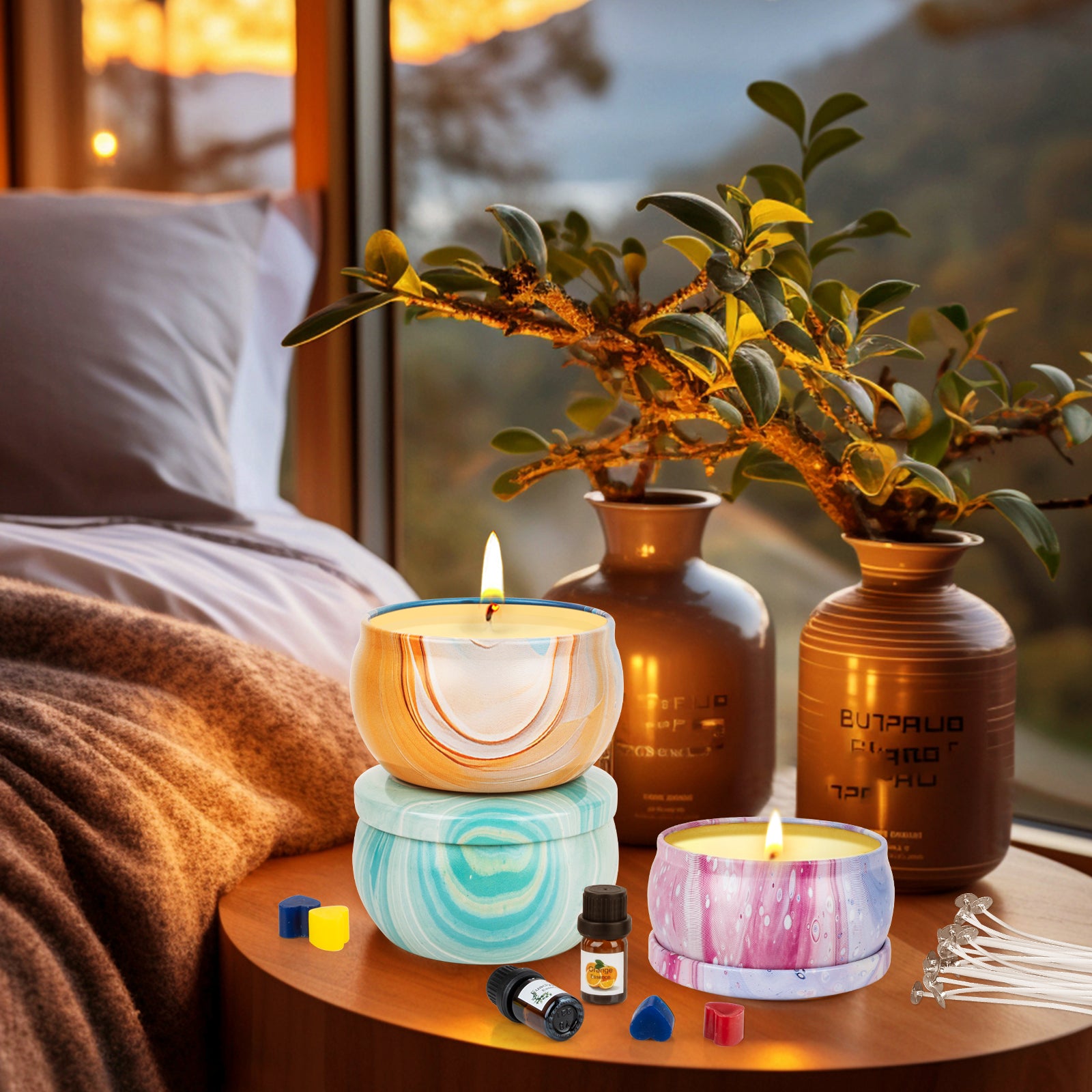 Giphtpoeet Candle Making Kit with Wax Melter Complete Candle Making Supplies, Including Electronic Stove, Soy Wax, Melting Pot Rich Scents and Dyes