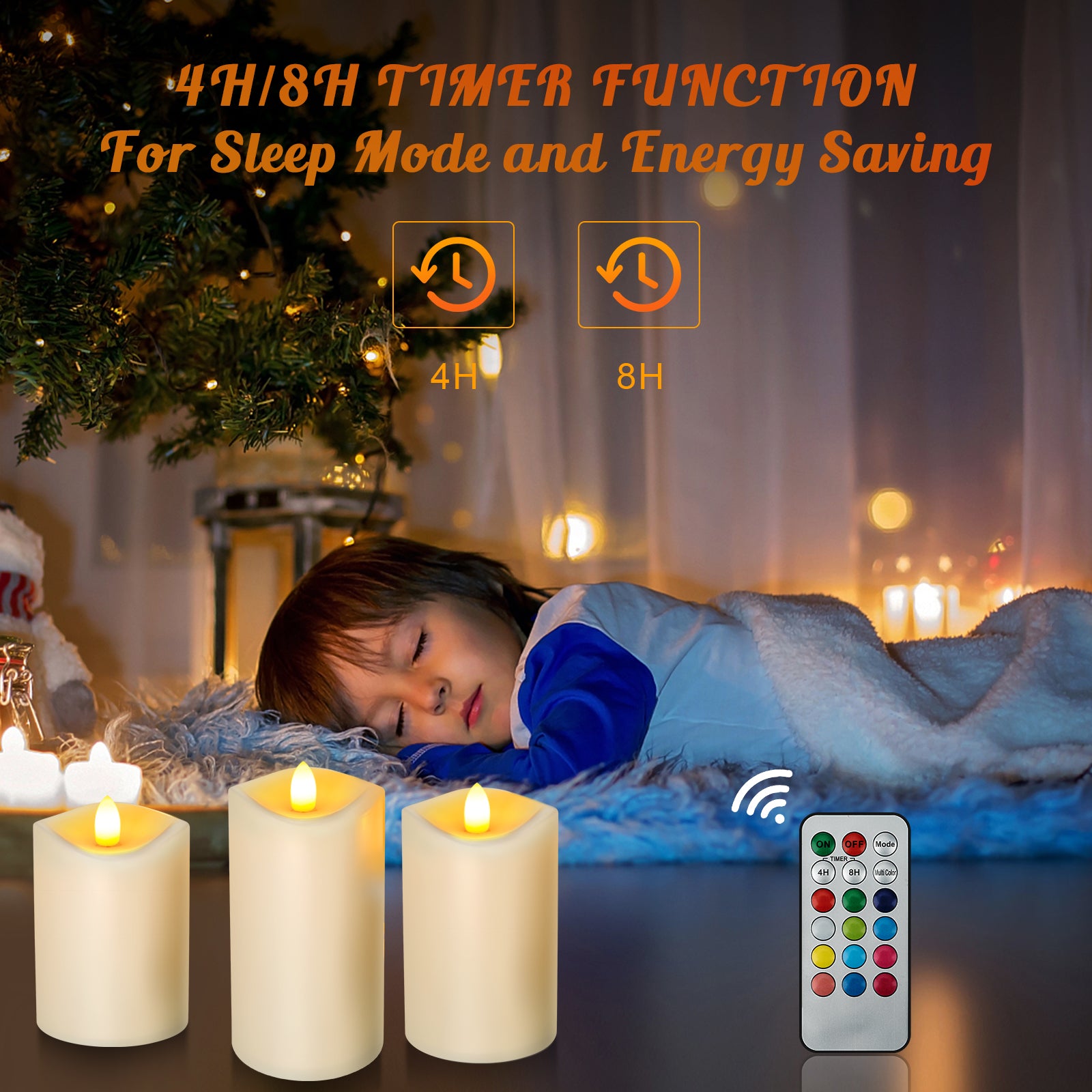 Giphtpoeet LED Window Candle Lights for Christmas, Flameless Taper Electric Candles