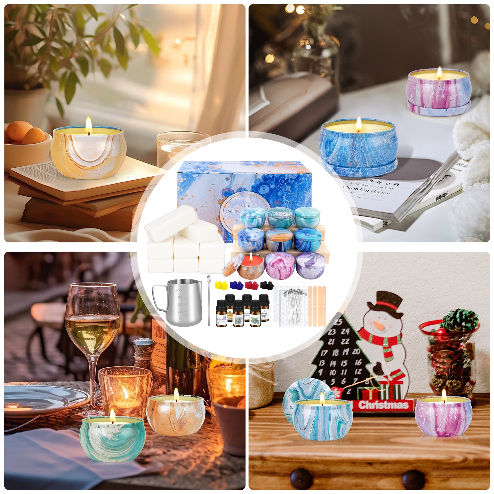 Giphtpoeet Candle Making Kit with Wax Melter Complete Candle Making Supplies, Including Electronic Stove, Soy Wax, Melting Pot Rich Scents and Dyes