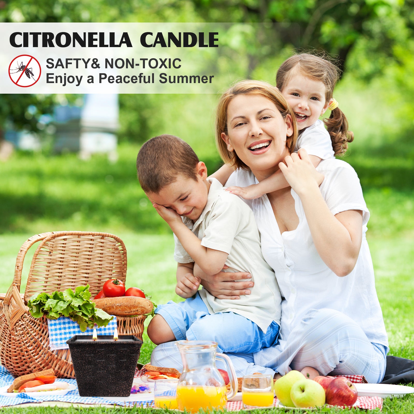 Giphtpoeet 2 Pack Citronella Candles Outdoor Large 28oz 2 Wicks Lemongrass Scented Soy Wax Candle for Indoor Outside