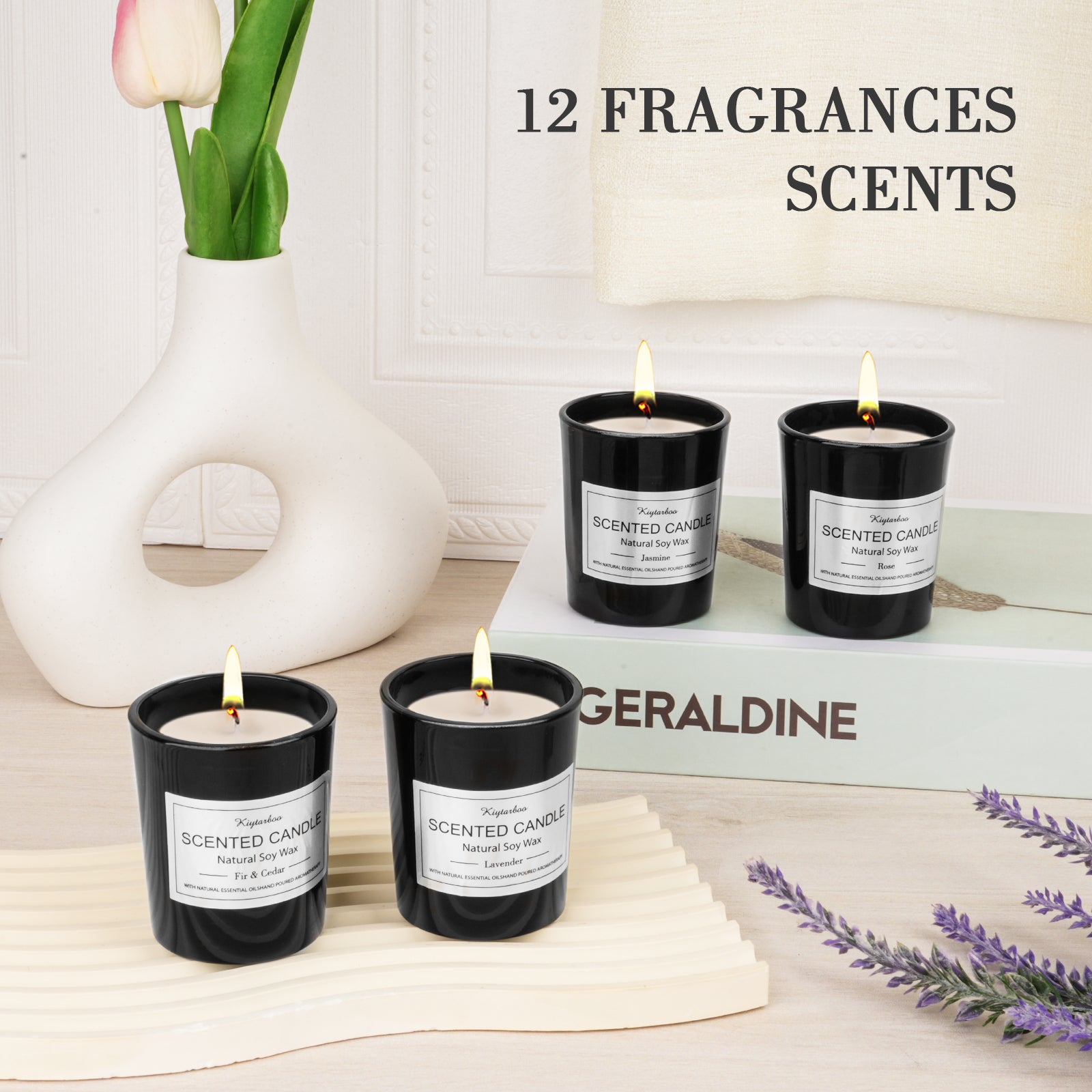 Giphtpoeet Scented Candles Gift 12 Set for Women Birthday Gift Candles Soy WaxBurning Time for 240h