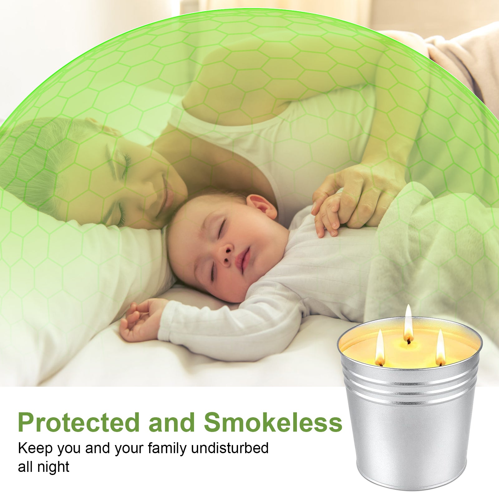 Citronella Candles Outdoor/Indoor Large 3 Wick Soy Wax Outdoor Candles Long Lasting Burn Time for Patio/Garden/Yard/Balcony/Camping 2 Pack