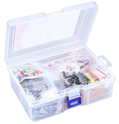 Giphtpoeet 1400Pcs Basic Electronics Component Assortment Kit, Electrolytic Capacitor, Ceramic Capacitor, LED Diode, Diode, Resistor, Transistor